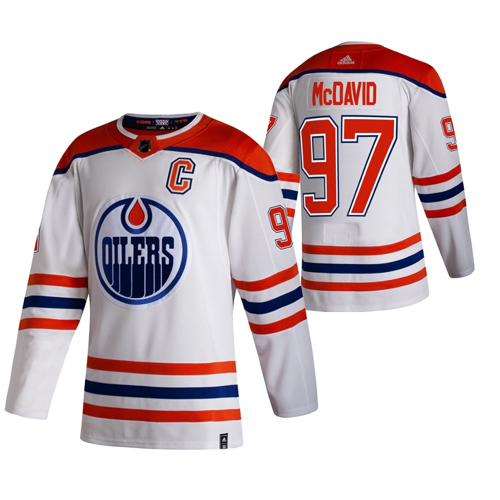 2021 Adidias Edmonton Oilers #97 Connor McDavid White Men Reverse Retro Alternate NHL Jersey->colorado avalanche->NHL Jersey